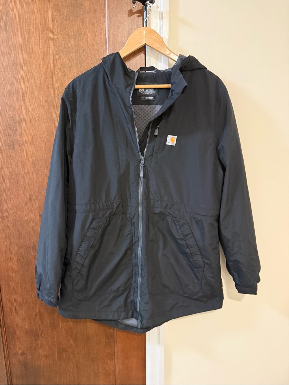 Carhartt Black Hooded Windbreaker Jacket